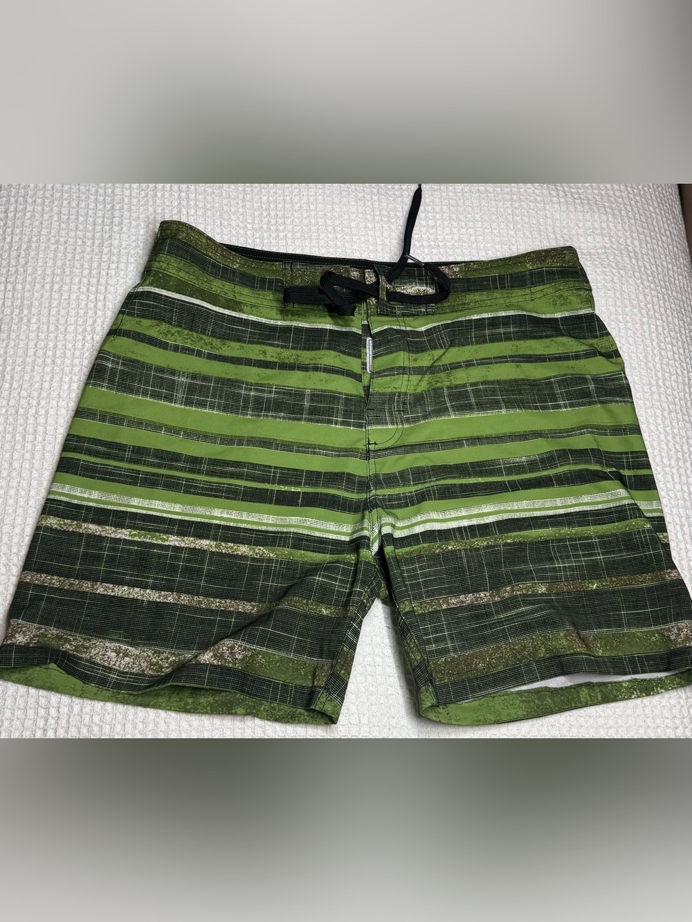 Prana Men's Green Striped Board Shorts